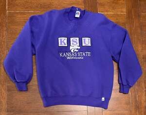 Vintage Russell Athletic Kansas State Wildcats KSU Crewneck Sweatshirt USA Large